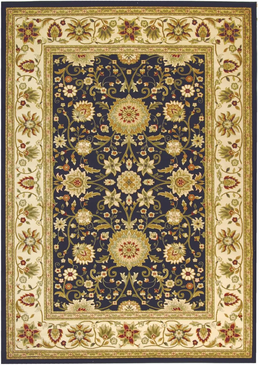 SAFAVIEH Lyndhurst Collection Area Rug - 5'3" x 7'6", Black & Ivory, Traditional Oriental Design, Non-Shedding & Easy Care, Ideal for High Traffic Areas in Living Room, Bedroom (LNH212A)