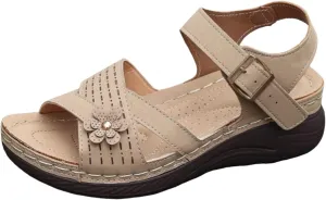 Sandals for Women Comfort Walking Non Slip Casual Summer Adjustable Strappy Shoes Soft Cushion Fashion Womens Sandals