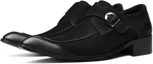 Santimon Men's Suede Dress Shoes Monk Strap Loafers | Formal Penny Loafers with Classic Buckle Closure & Non-Slip Rubber Sole for Business Casual, Wedding & Evening Events