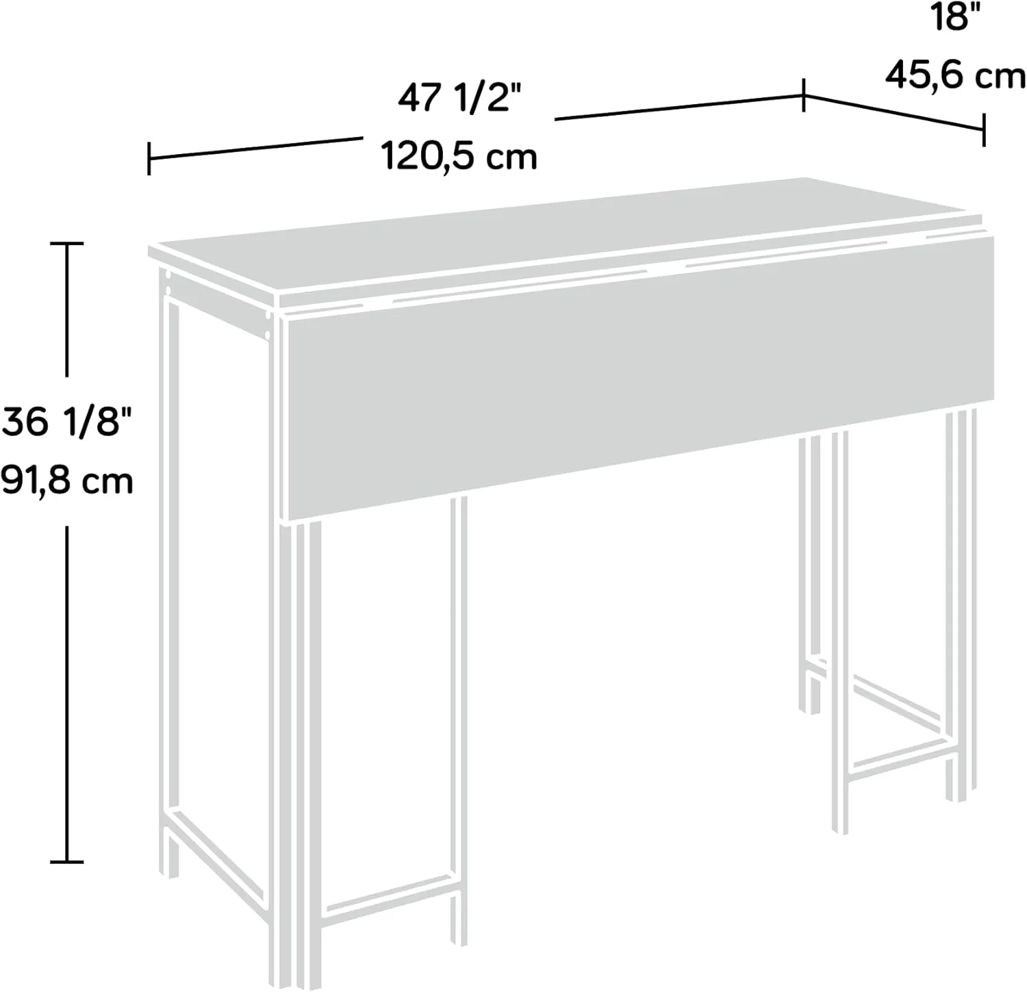 Sauder North Avenue Modern Drop Leaf Table, Sindoori Mango Finish