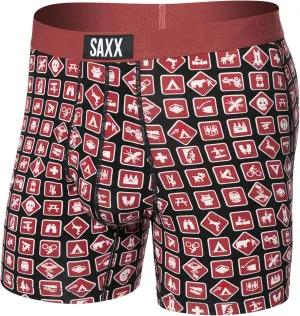 SAXX Underwear Co. Men's Underwear with Pouch Ultra Super Soft Boxer Brief Fly, Sign Off-Black, X-Large