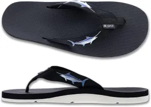Scott Hawaii Men's Hokulea Sandal | Tubular Nylon Strap Rolls Against Skin | Molded Outolse With Arch Support And Heel Cup | Non-Marking No-Slip | Marine And Boat Friendly Flip Flop