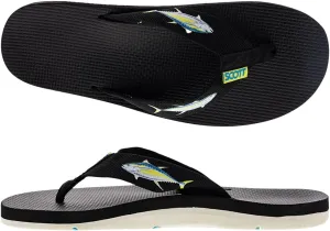 Scott Hawaii Men's Hokulea Sandal | Tubular Nylon Strap Rolls Against Skin | Molded Outolse With Arch Support And Heel Cup | Non-Marking No-Slip | Marine And Boat Friendly Flip Flop