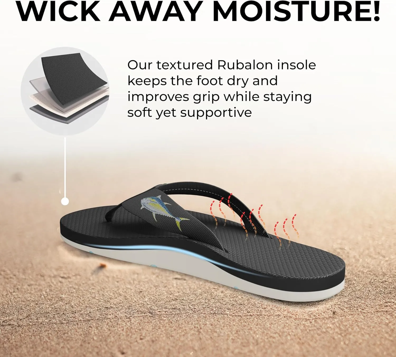 Scott Hawaii Men's Hokulea Sandal | Tubular Nylon Strap Rolls Against Skin | Molded Outolse With Arch Support And Heel Cup | Non-Marking No-Slip | Marine And Boat Friendly Flip Flop