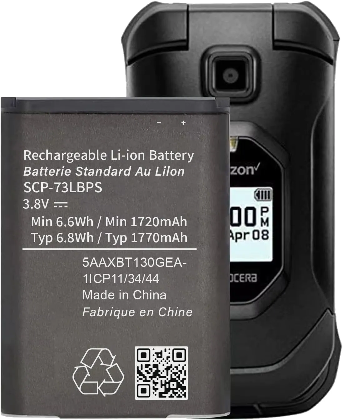SCP-73LBPS Battery,(2025 New Upgraded) 0 Cycle Original Replacement Battery for Kyocera DuraXV Extreme E4810/Kyocera DuraXE Epic E4830 Verizon Flip Phone