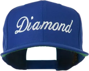 Script Diamond Embroidered Flat Bill Cap