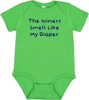 Seahawks Fan The Niners Smell Like My Diaper Baby Boy Bodysuit Outfit Romper Gift