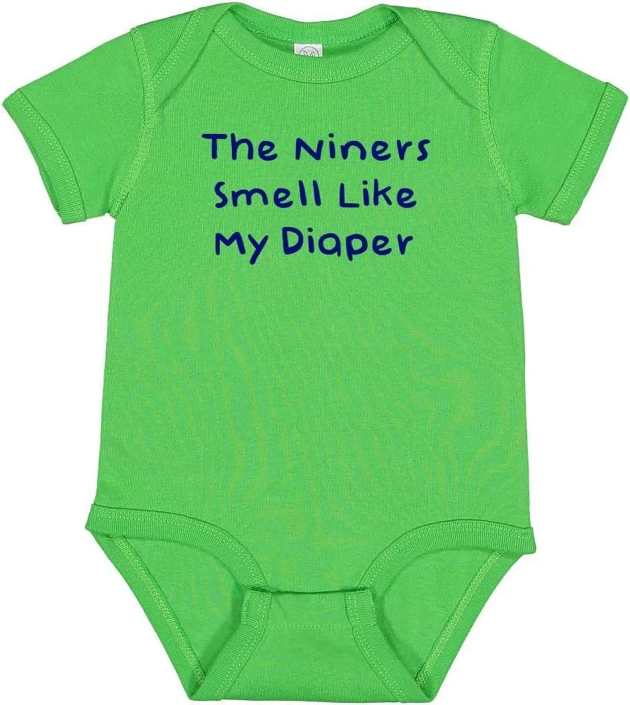 Seahawks Fan The Niners Smell Like My Diaper Baby Boy Bodysuit Outfit Romper Gift