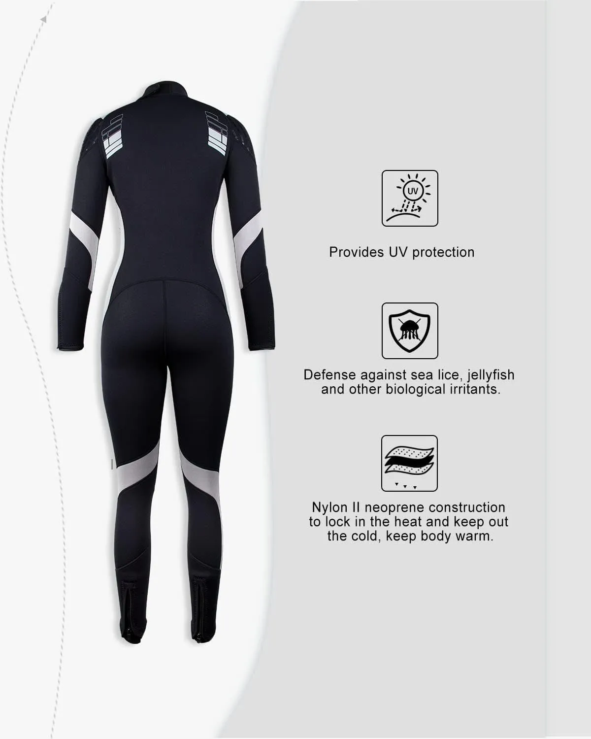 Seaskin Wetsuits for Men Women 3mm Front Zip Full Wetsuit