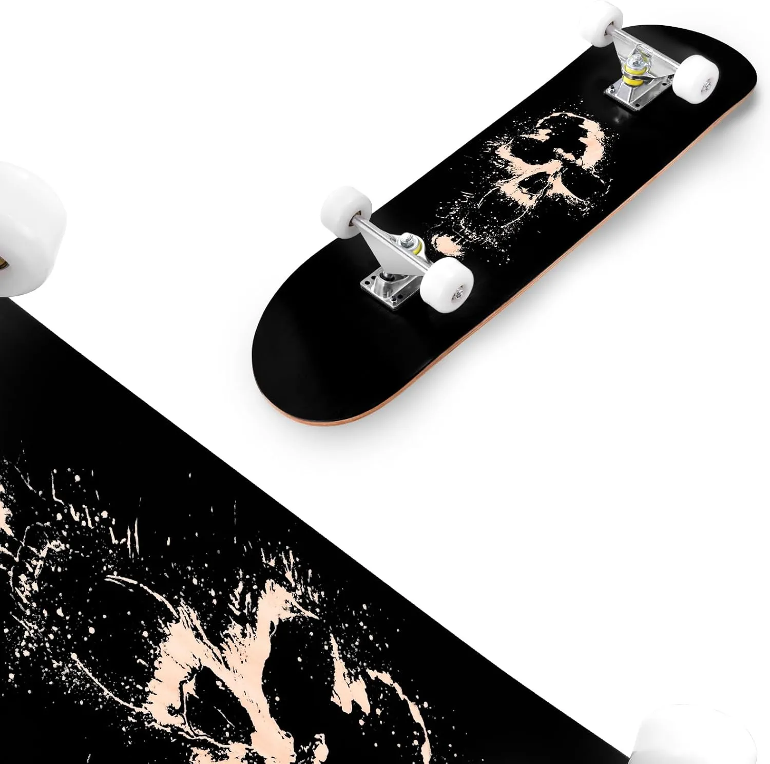 seething 31" Standard Skateboards with Pro Trucks,7 Layer Canadian Maple Double Kick Concave Standard, Ideal for All Experience Levels with Multifunction Skate T-Tool