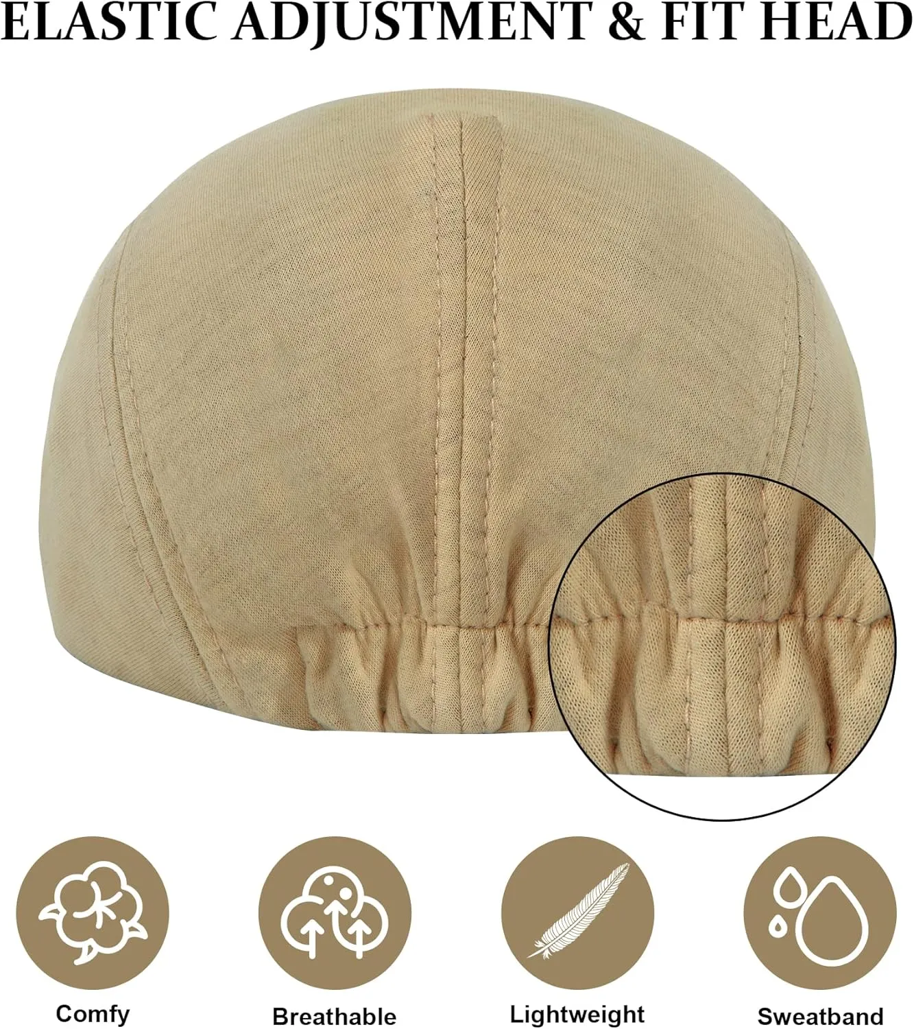 Senker Fashion 2 Pack Newsboy Cap for Men Adjustable Herringbone Tweed Wool Hats Blend Flat Cap Ivy Cabbie Driving Hat