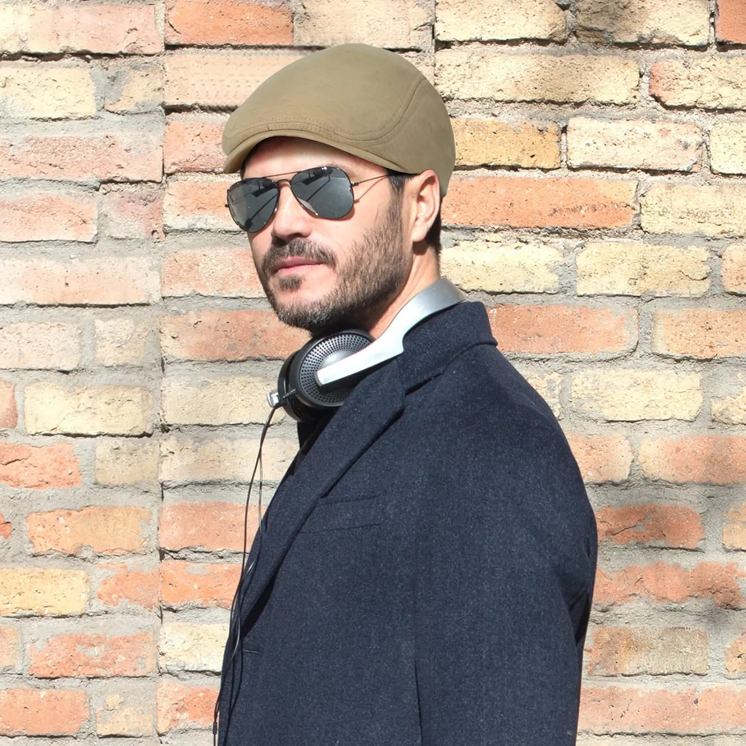 Senker Fashion 2 Pack Newsboy Cap for Men Adjustable Herringbone Tweed Wool Hats Blend Flat Cap Ivy Cabbie Driving Hat