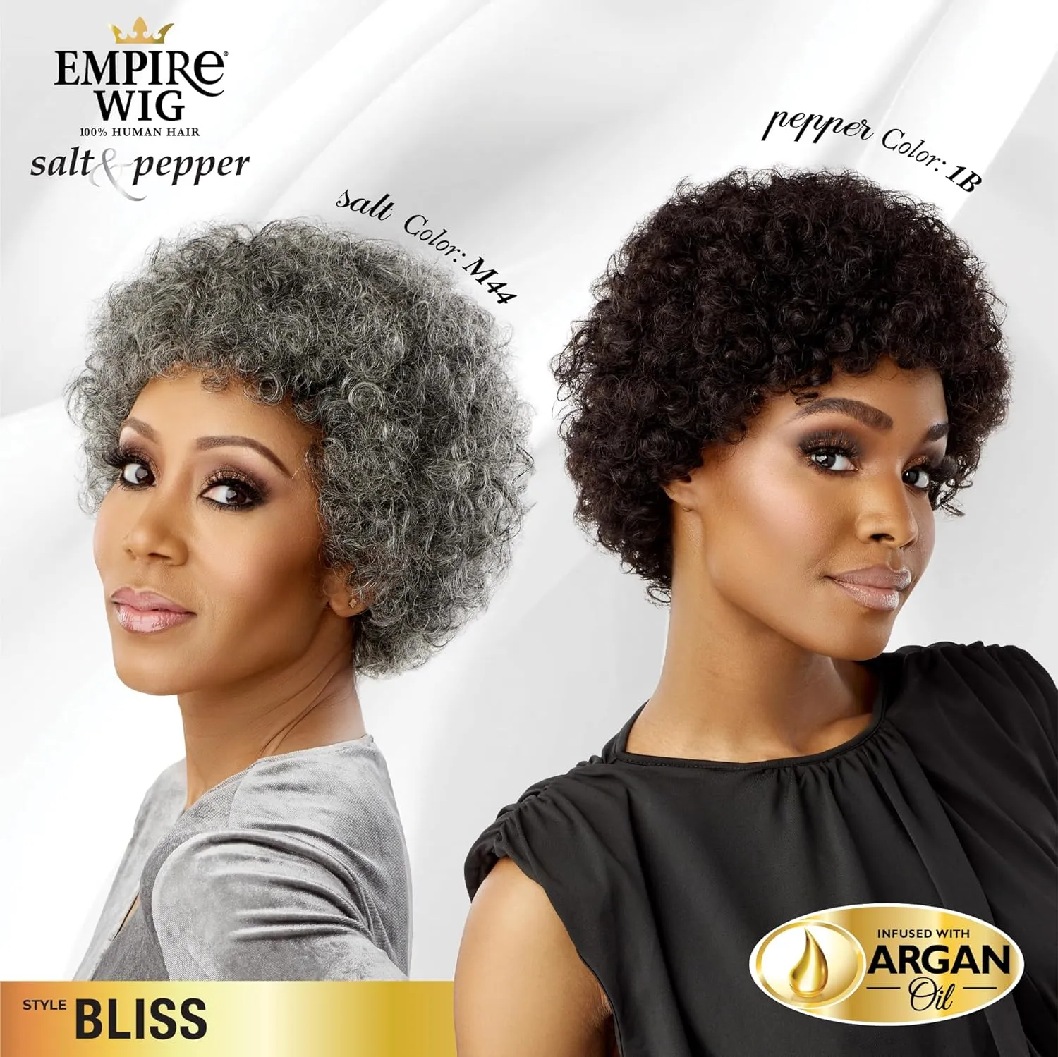Sensationnel Empire Human Hair Wig - Salt And Pepper Bliss Contouring Mesh Cap Heat Safe (30 LIGHTAUBURN)