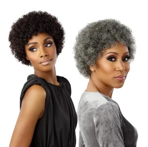 Sensationnel Empire Human Hair Wig - Salt And Pepper Bliss Contouring Mesh Cap Heat Safe (30 LIGHTAUBURN)