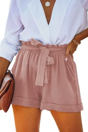 SESERAGI Womens Cotton Linen Shorts Soft Elastic Waist Summer Casual Short Pants