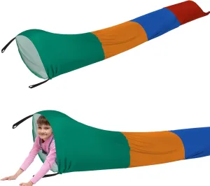 Shappy 12 ft Sensory Tunnel Crawl Resistance Tube for Calm Sensory Tent Compression Tube Play Tunnel Toys for Kids Birthday Gifts Outdoor Indoor Game(Orange, Green, Blue, Red)