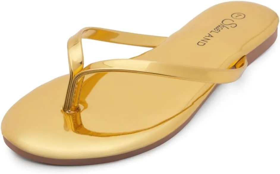 Shoe Land Flip Flops for Women 2025 - Memory Foam Slides & Flat Sandals | Ultra-Comfortable Thong Lightweight Summer Shoes for Beach, Pool & Dressy Outfits