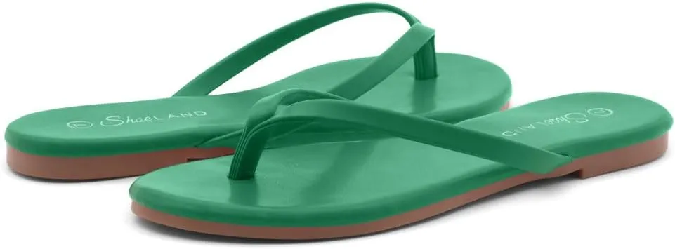 Shoe Land Flip Flops for Women 2025 - Memory Foam Slides & Flat Sandals | Ultra-Comfortable Thong Lightweight Summer Shoes for Beach, Pool & Dressy Outfits