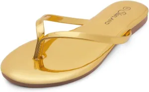 Shoe Land Flip Flops for Women 2025 - Memory Foam Slides & Flat Sandals | Ultra-Comfortable Thong Lightweight Summer Shoes for Beach, Pool & Dressy Outfits