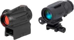 SIG SAUER Romeo-MSR GEN II 1x20mm 2 MOA Red Dot Sight & JULIET5-MICRO 5x24mm Magnifier Combo Kit | Durable Waterproof Fogproof Rifle Shooting Optic Package