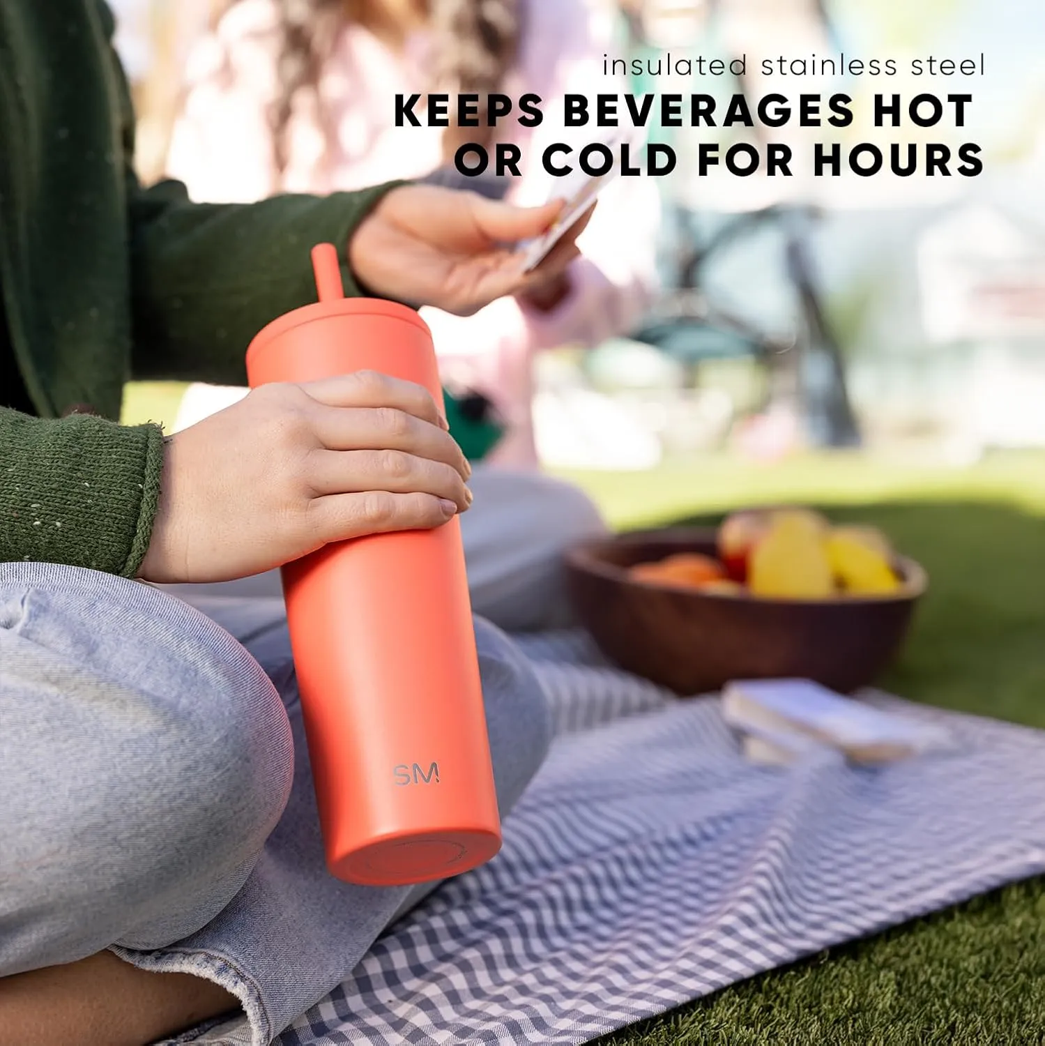 Simple Modern Insulated Tumbler with Lid and Straw | Iced Coffee Cup Reusable Stainless Steel Water Bottle Travel Mug | Gifts for Women Men Her Him | Classic Collection | 20oz | Midnight Black