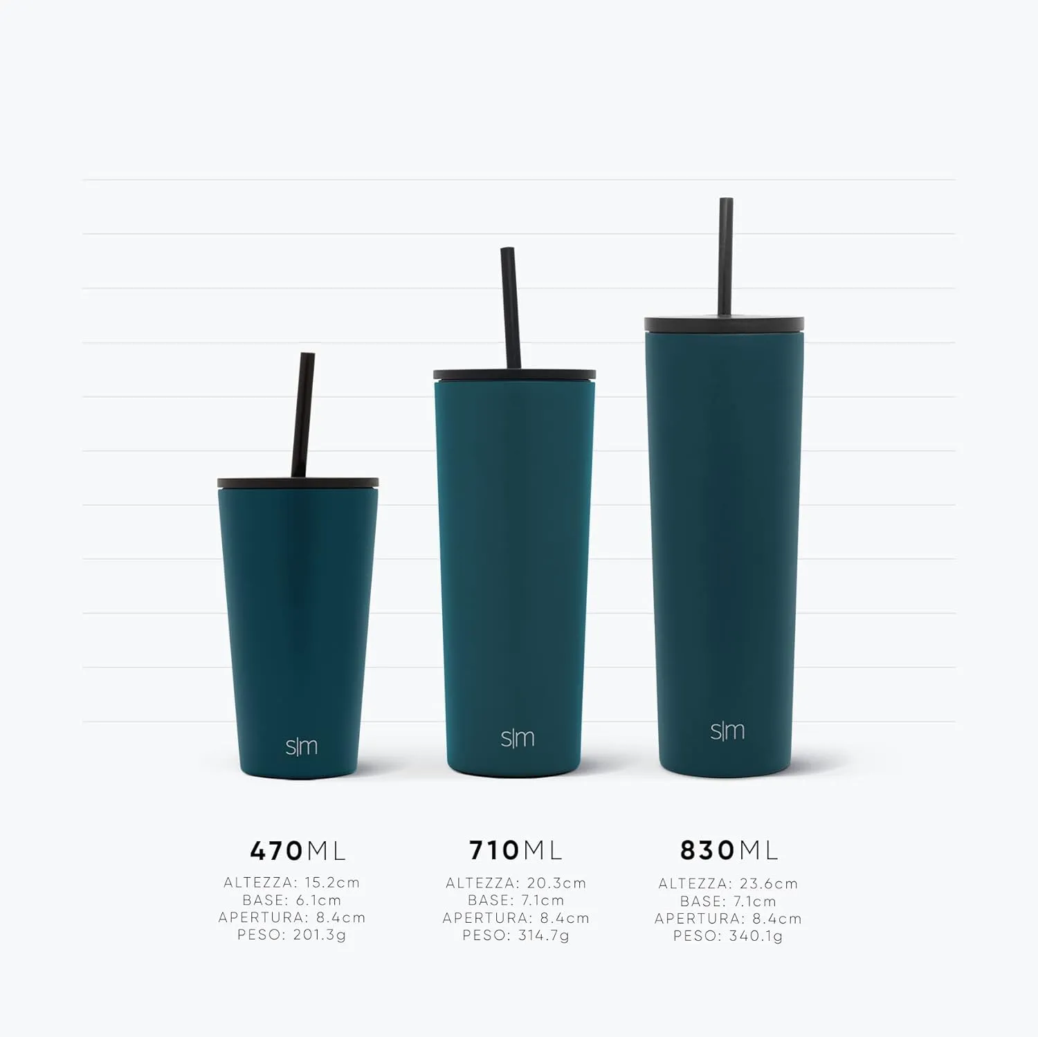 Simple Modern Insulated Tumbler with Lid and Straw | Iced Coffee Cup Reusable Stainless Steel Water Bottle Travel Mug | Gifts for Women Men Her Him | Classic Collection | 24oz | Riptide