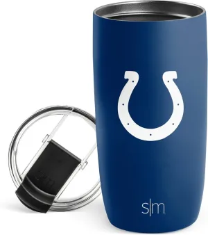Simple Modern Officially Licensed NFL Indianapolis Colts 16oz Travel Coffee Tumbler with Flip Lid | Stainless Steel Cup | Football Gifts for Men, Women | Voyager Collection | Indianapolis Colts