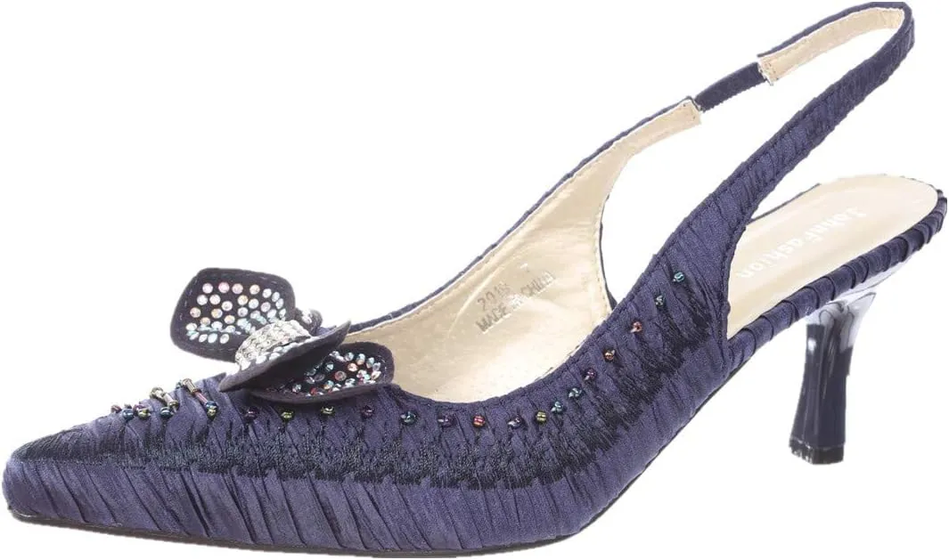 SIMPLY COUTURE Women's Low Heel Closed Toe Slingback Pumps Bowknot Comfortable Dress Shoes