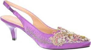 SIMPLY COUTURE Women's Low Heel Closed Toe Slingback Pumps Bowknot Comfortable Dress Shoes