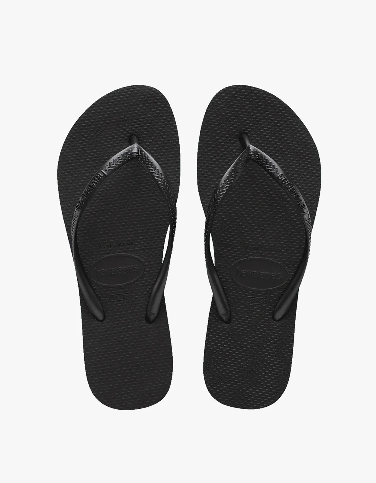 Slim Flatform Jandals - Black