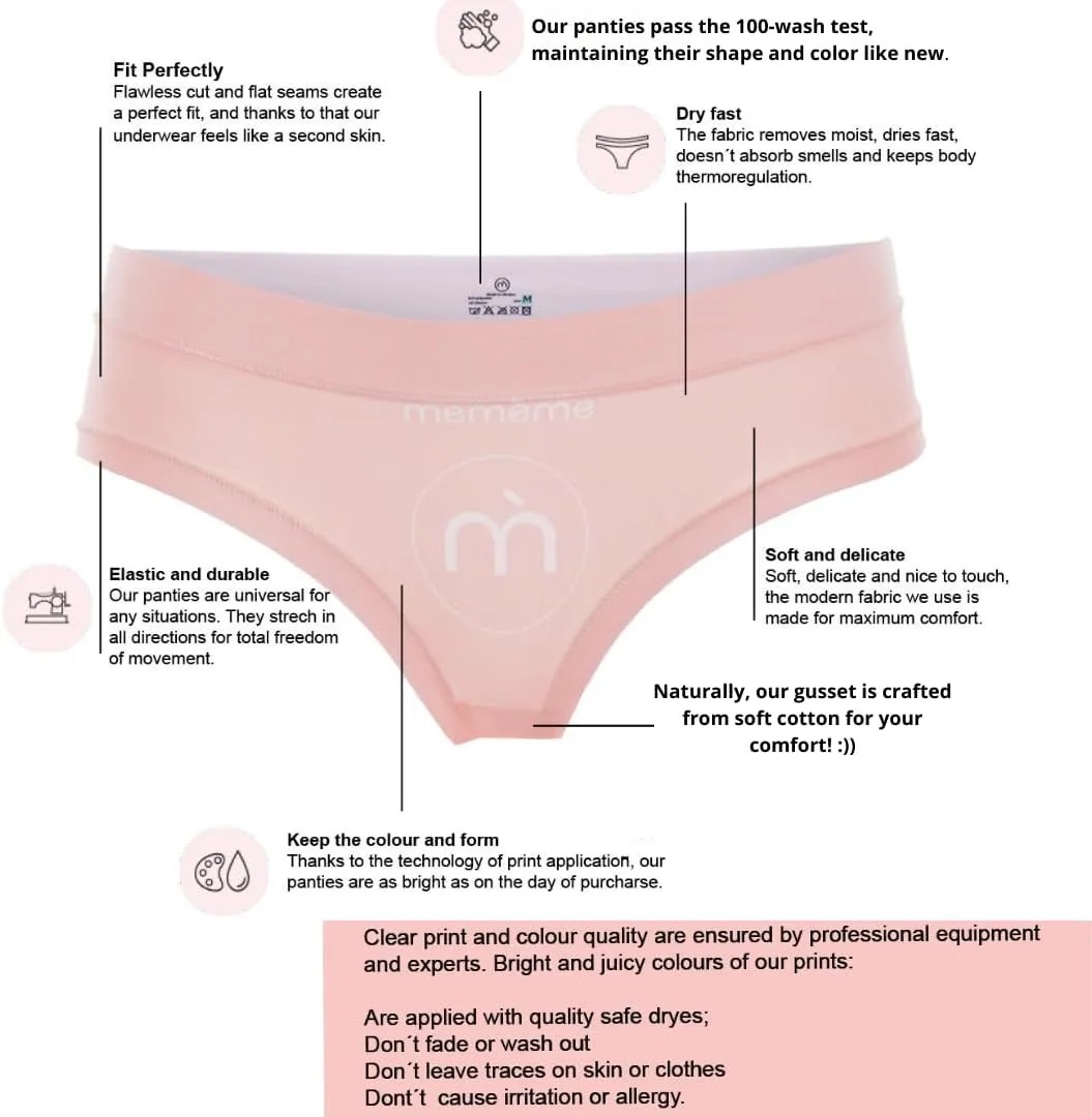 Slip Panties – Ultra-Comfortable, Cotton Crotch, Stretchy Fit, Soft Seams, No Elastic, Unique Prints LOVE