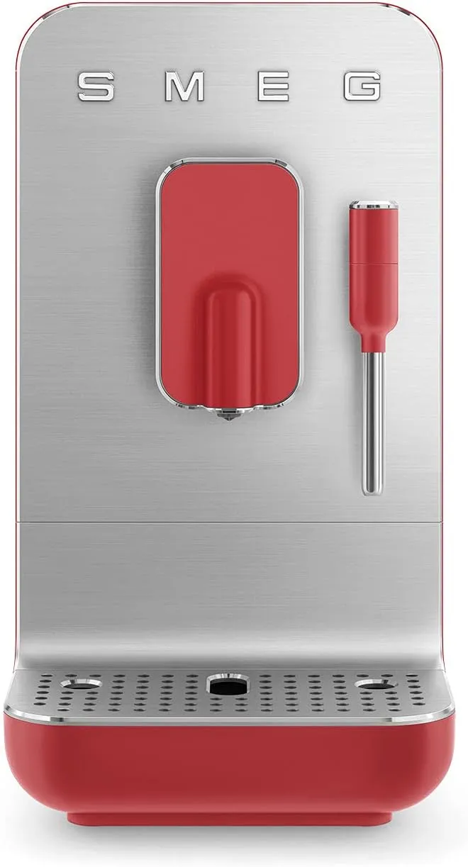 Smeg Fully Automatic Coffee Machine with Steam, Black BCC02RDMUS, Whole Bean Grinder and Titan Renew Water Tank