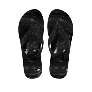 Snake Print Hawaiian Vibes: Black Flip Flops for Tropical Style