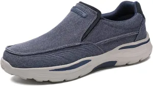 SNEKARMIN Men's Spring/Autumn Canvas Loafers - Comfortable Breathable Driving Shoes, Grey
