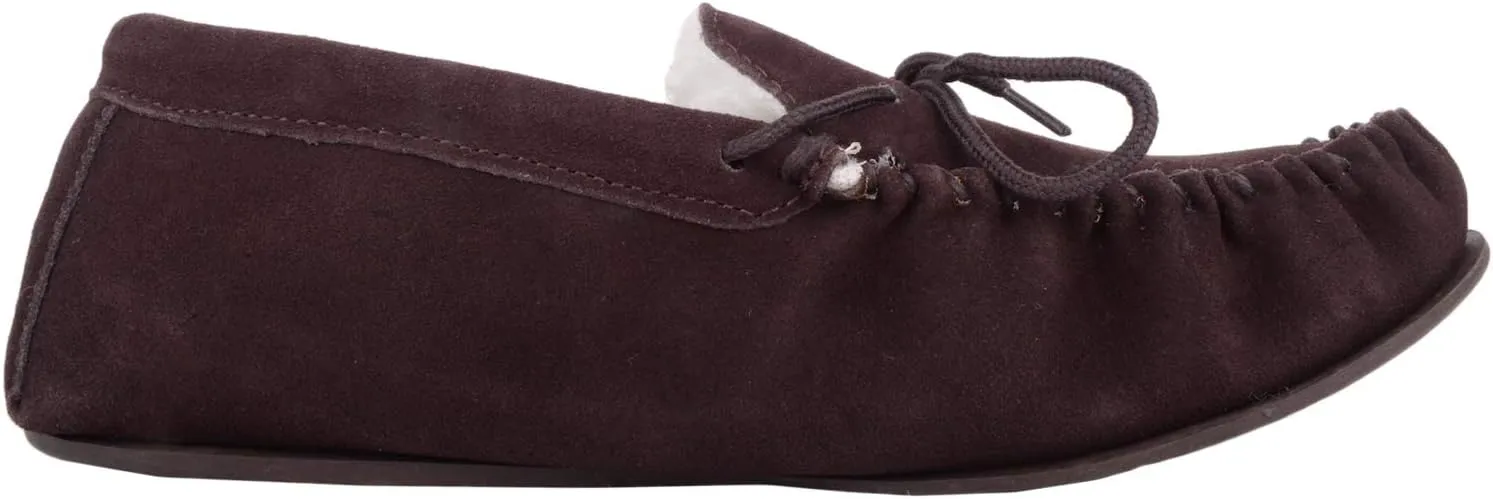 SNUGRUGS Men's Monty Suede Wool Rubber Sole Moccasins