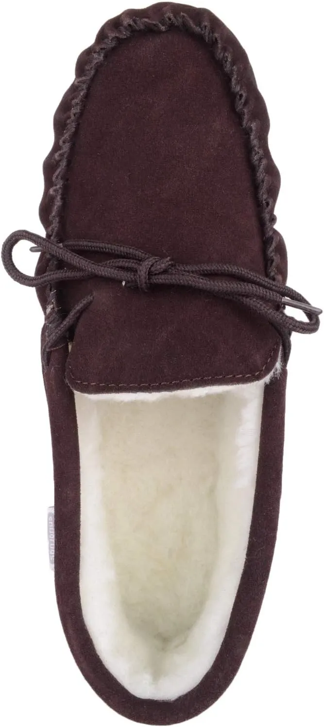 SNUGRUGS Men's Monty Suede Wool Rubber Sole Moccasins