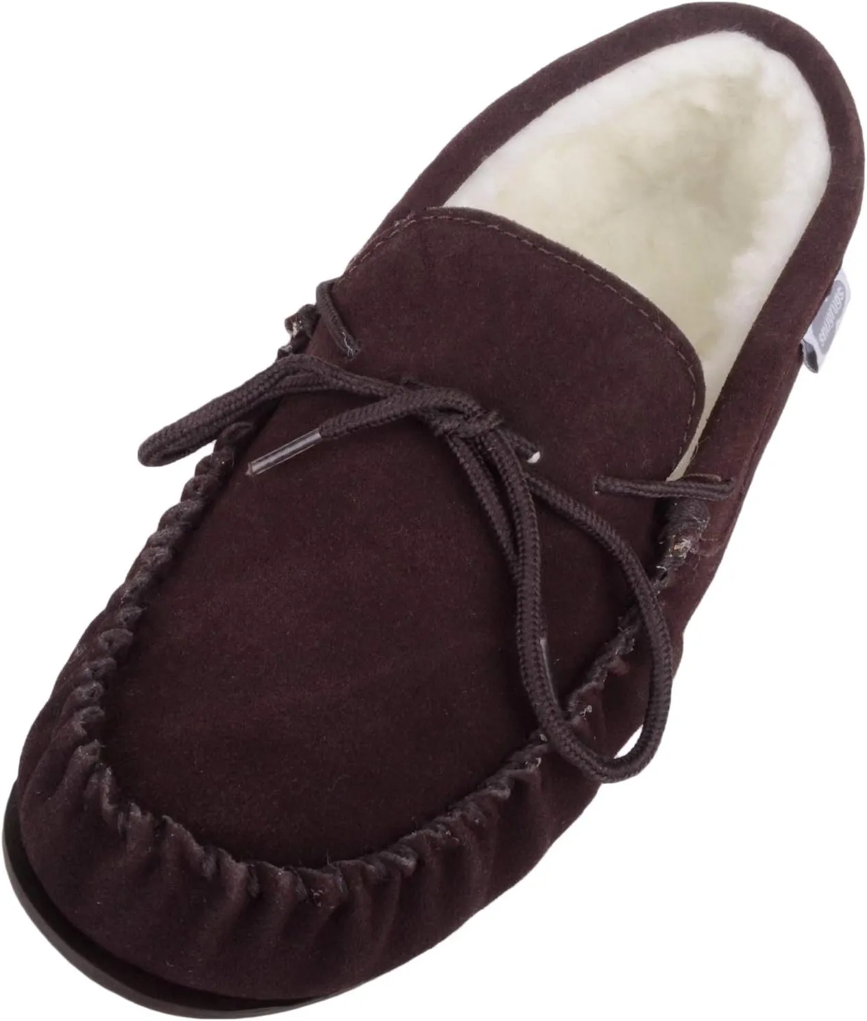 SNUGRUGS Men's Monty Suede Wool Rubber Sole Moccasins