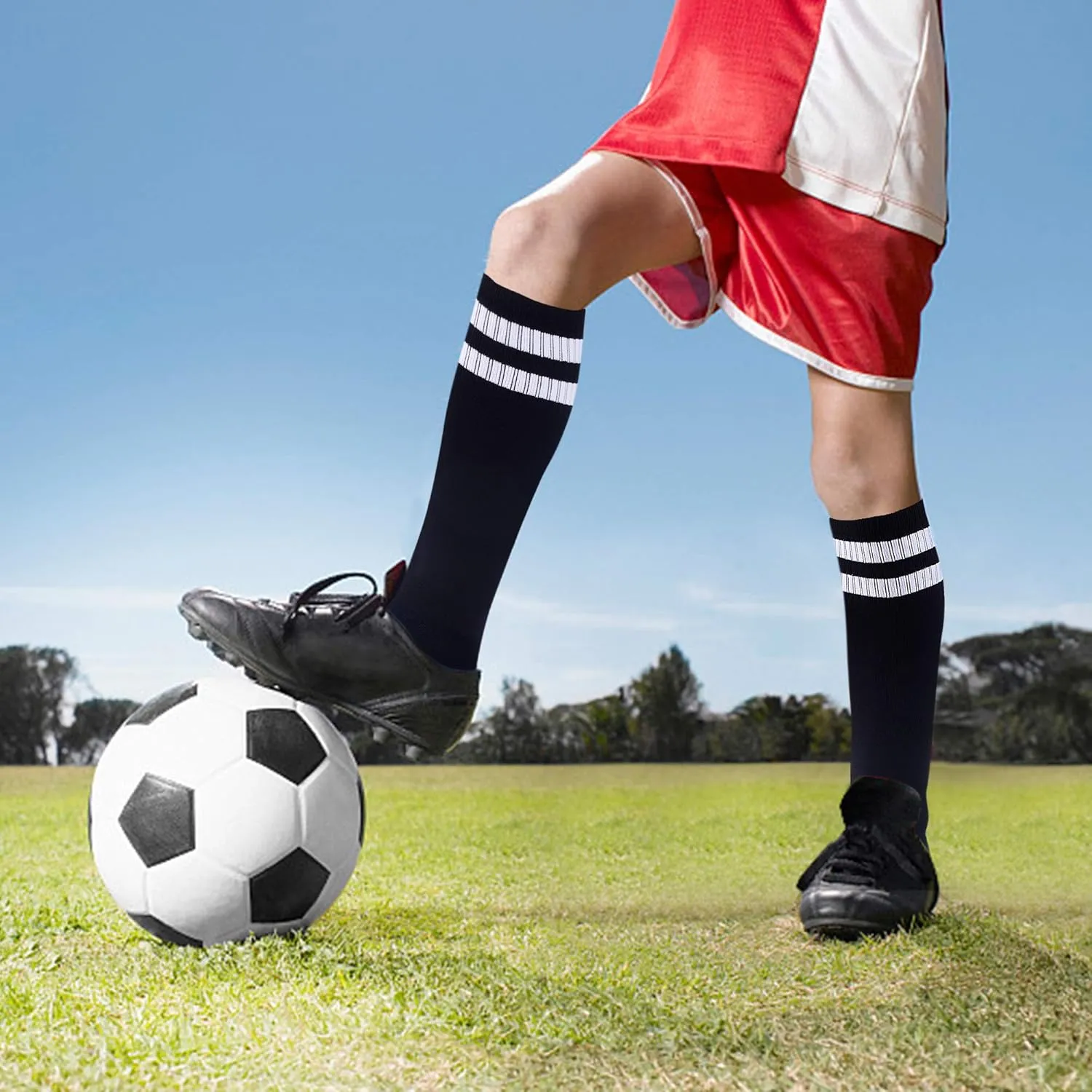 Soccer Softball Baseball Football Socks for Youth Kids Boys and Girls Ages 4 to 16 Knee High Sport Athletic Socks
