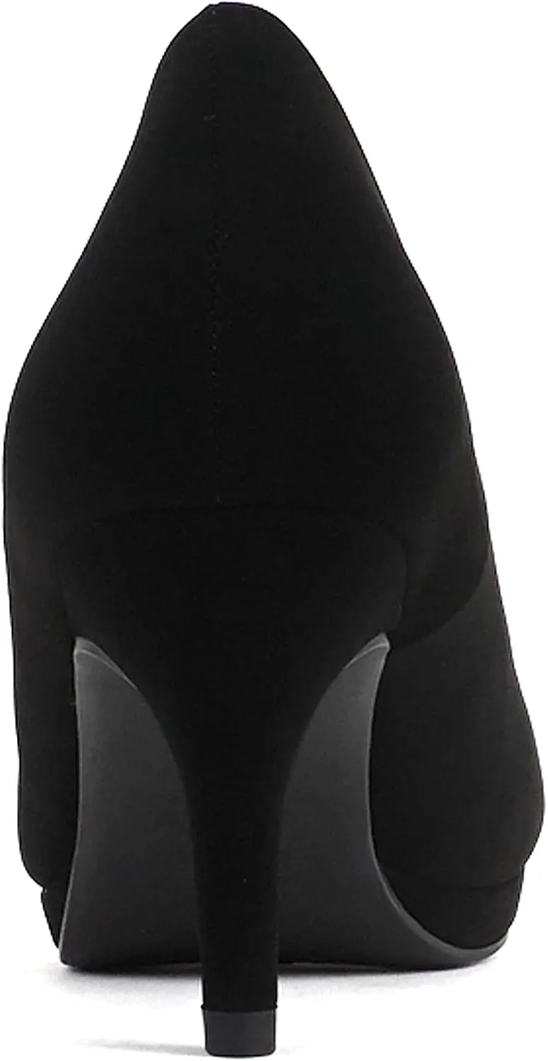 Soda “ANDI” ~ Women Closed Round Toe Slip-On Comfortable Cushion Insole Mid Heel Pump Shoe