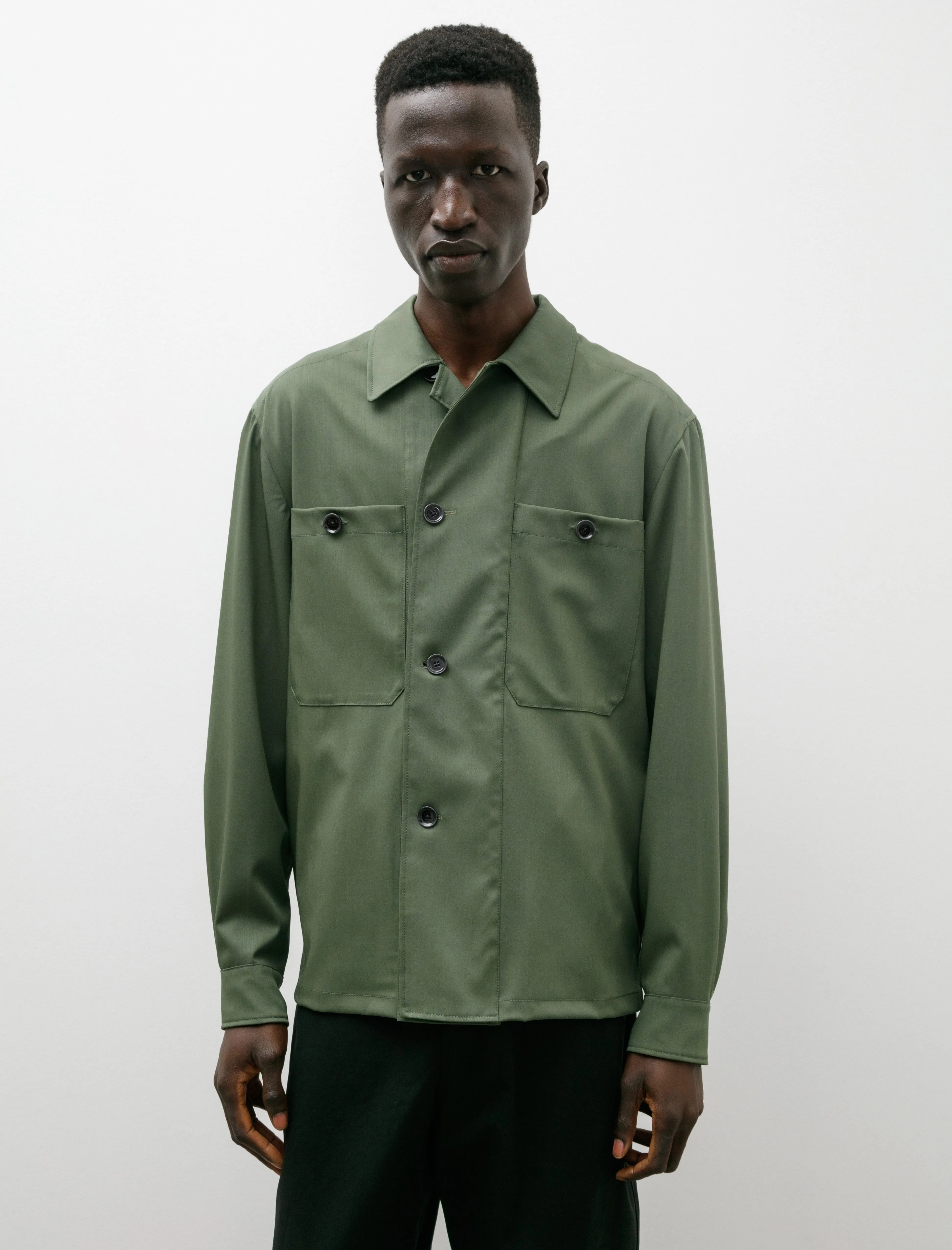Soft Military Overshirt Smoky Green