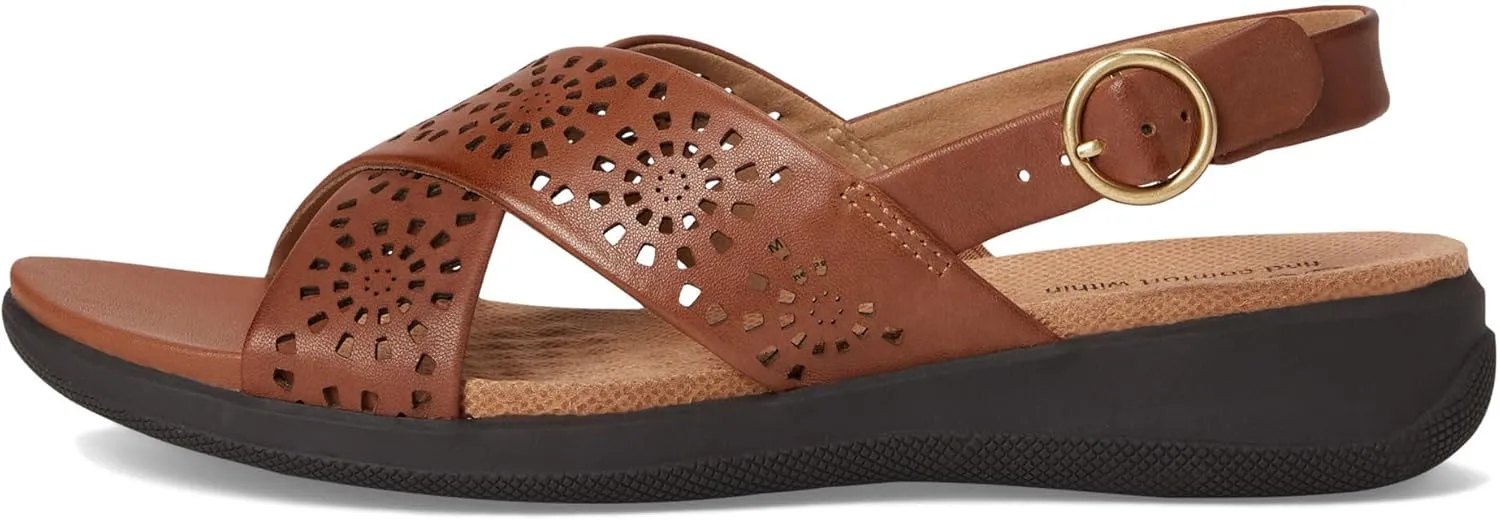 SoftWalk Women's Tillman Sling Perf Flat Sandal