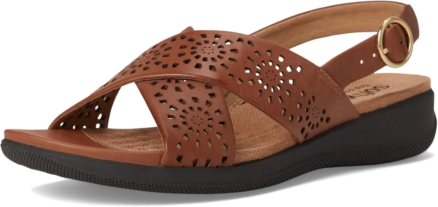 SoftWalk Women's Tillman Sling Perf Flat Sandal