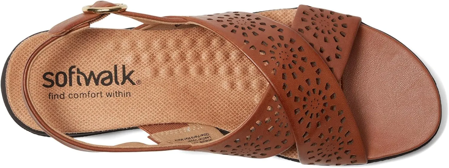 SoftWalk Women's Tillman Sling Perf Flat Sandal