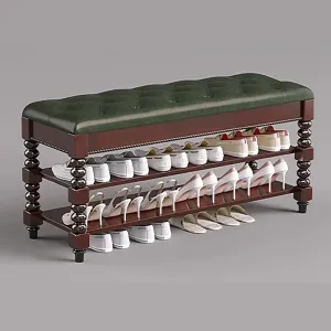 Solid Wood Shoe Bench with Hidden Storage Box and Cushion - Green (47.2 * 13.7 * 18.9in) - Store Large Size Shoes, High Heels, Mid-top Shoes - Organizer and Comfortable Seating