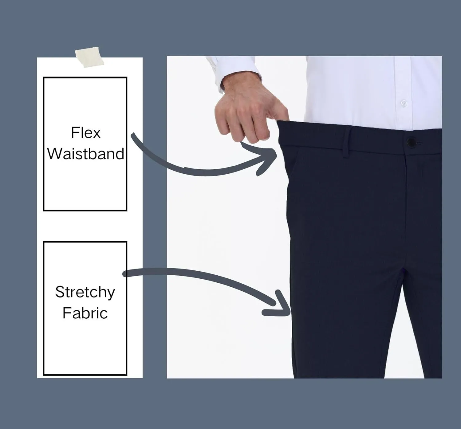 Soojun Men's Modern Fit Flex Flat Front Dress Pants