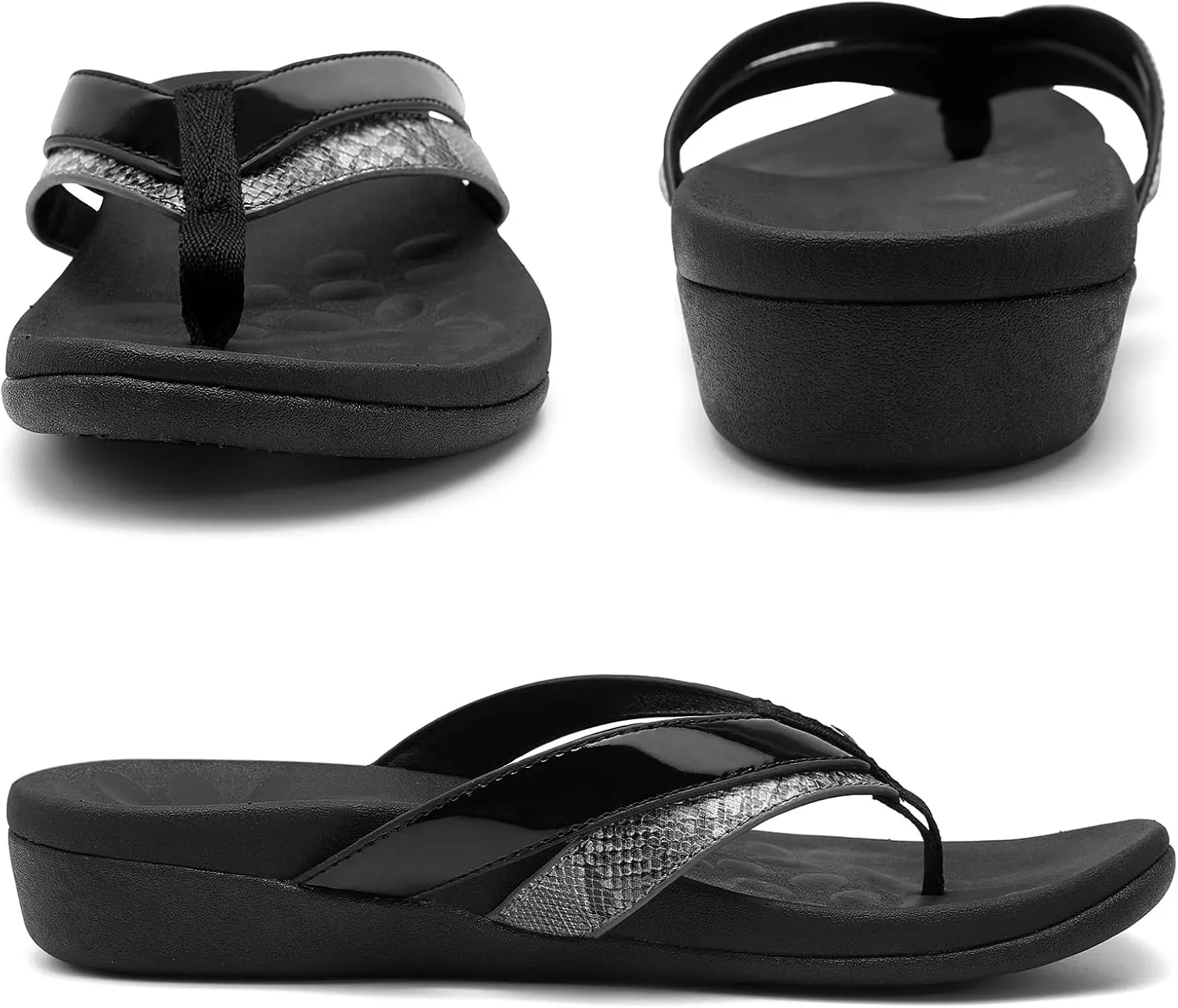 Sounity Soft Arch Support Comfortable Sandals for Womens, Best Summer Dress Flip Flops with Cushion Memory Foam, Outdoor Walking Slippers for Plantar Fasciitis…