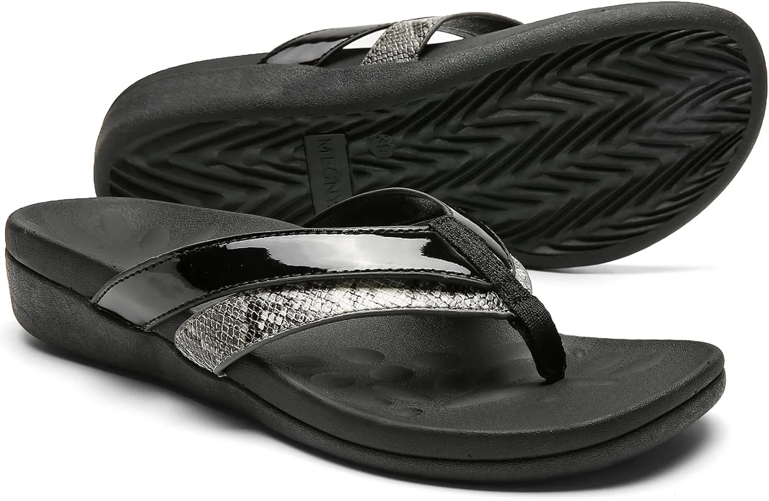 Sounity Soft Arch Support Comfortable Sandals for Womens, Best Summer Dress Flip Flops with Cushion Memory Foam, Outdoor Walking Slippers for Plantar Fasciitis…
