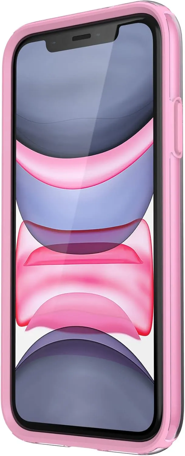Speck iPhone 11 Case - Drop Protection, Shock-Absorbent Fits iPhone XR Case & iPhone 11 - Dual Layer Design, with Rubber Sheild & Slim Design - Pink Tint, Forever Pink GemShell