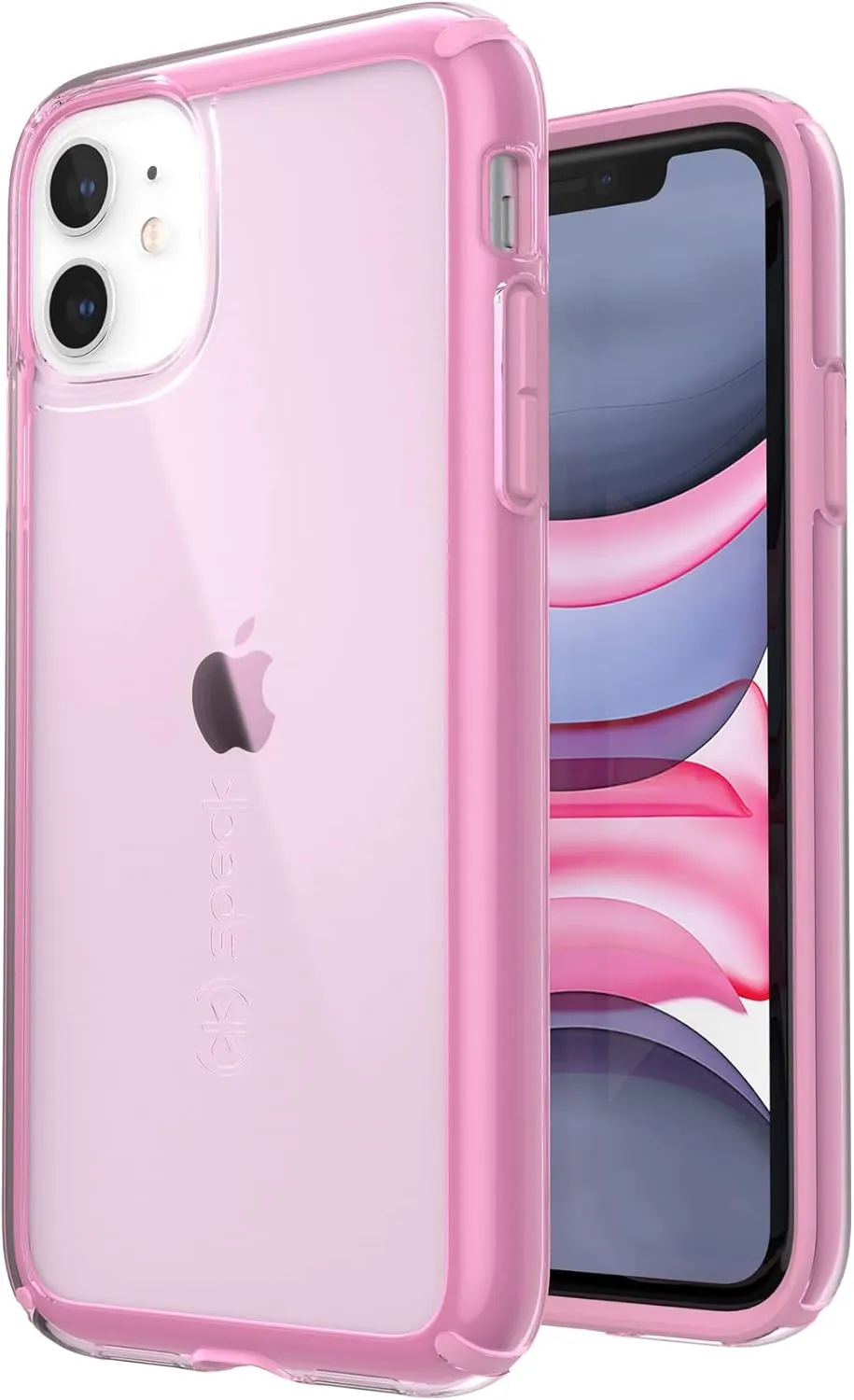 Speck iPhone 11 Case - Drop Protection, Shock-Absorbent Fits iPhone XR Case & iPhone 11 - Dual Layer Design, with Rubber Sheild & Slim Design - Pink Tint, Forever Pink GemShell