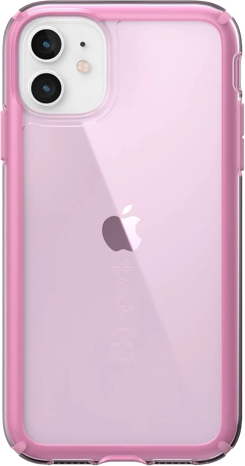 Speck iPhone 11 Case - Drop Protection, Shock-Absorbent Fits iPhone XR Case & iPhone 11 - Dual Layer Design, with Rubber Sheild & Slim Design - Pink Tint, Forever Pink GemShell